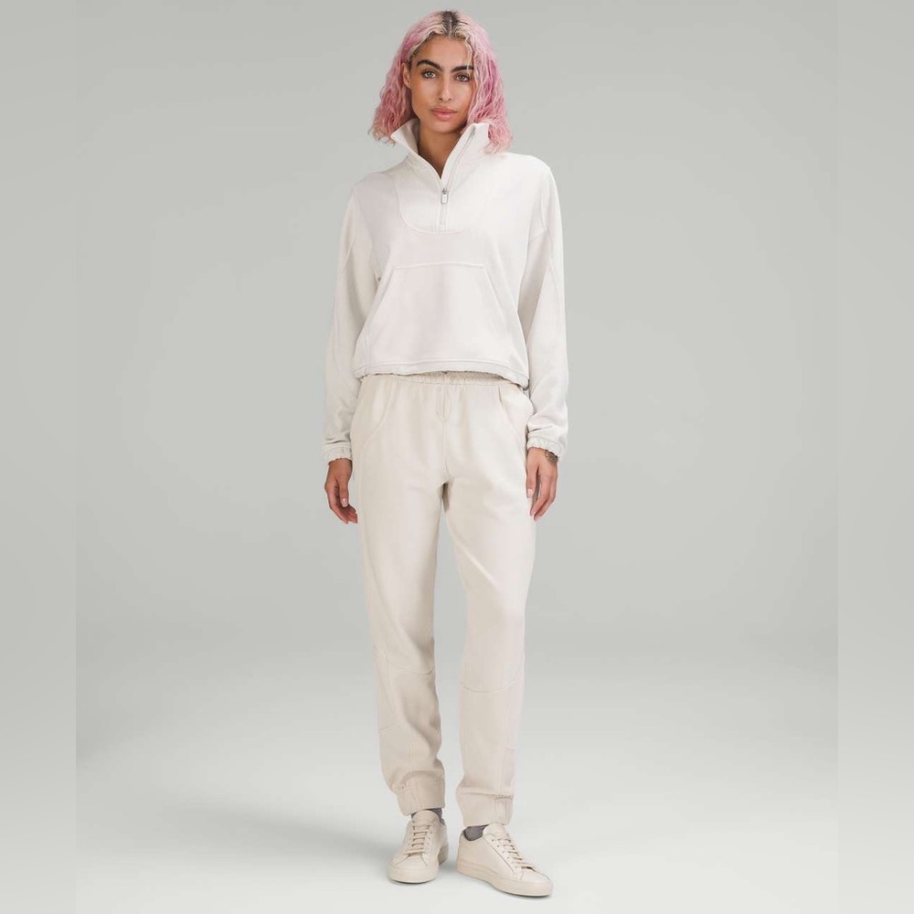 Lululemon Brushed Softstreme Ribbed White Opal Joggers size 8